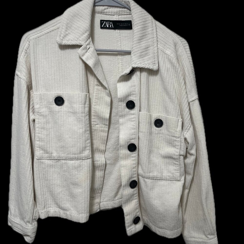 Womens Cropped Corduroy Shacket Size:XS